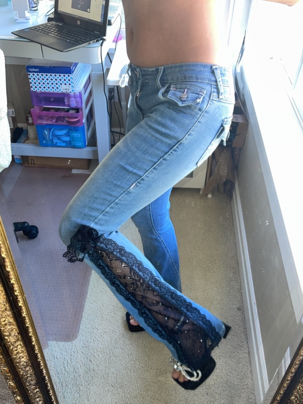 Handmade true religion, lace jeans - Picture 3 of 3